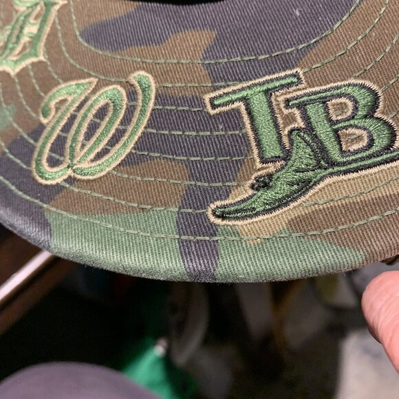 New Era Cap MLB All Over Team Logos 59Fifty Baseball Fitted Camo Hat  7 1/4 Rare - Picture 12 of 16